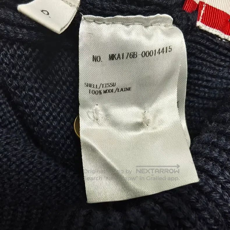 Thom Browne Thom Browne Navy Embossed Stripe Gold-Button Sweater Size US XS / EU 42 / 0 - 4 Thumbnail