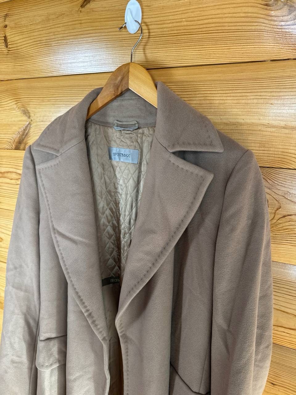 Sportmax Sportmax Wool Cashmere Coat Beige Belted Long Italy Size XL / US 12-14 / IT 48-50 - 3 Thumbnail