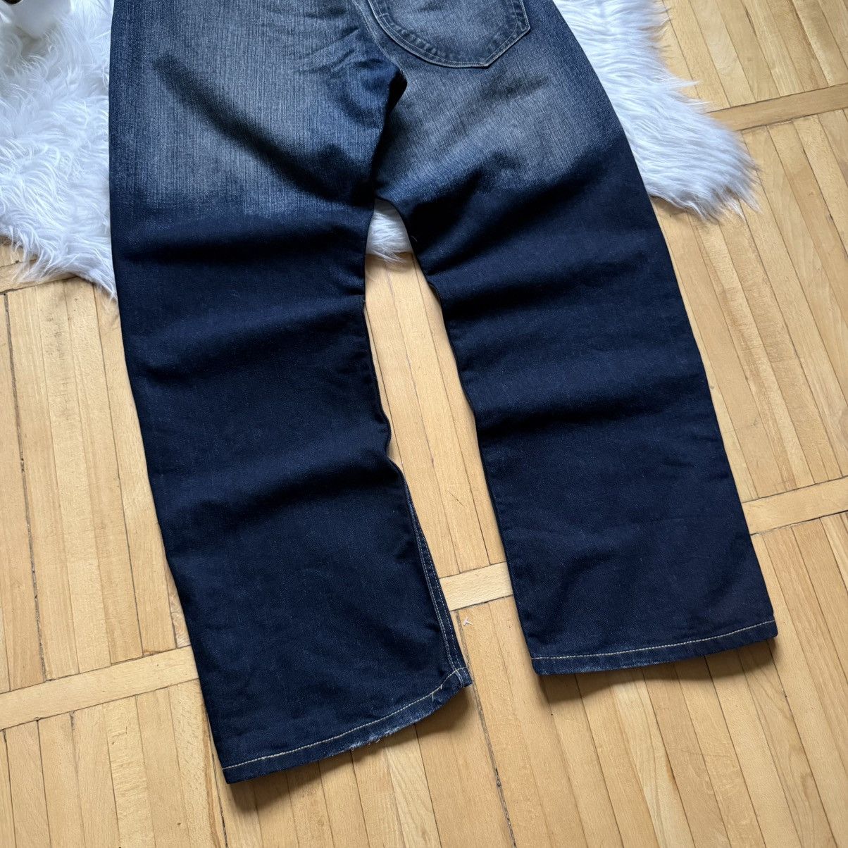 Dirk Bikkembergs 📌 Vintage Y2K Dirk Bikkembergs Baggy Soccer Washed Jeans Size US 33 - 18 Thumbnail