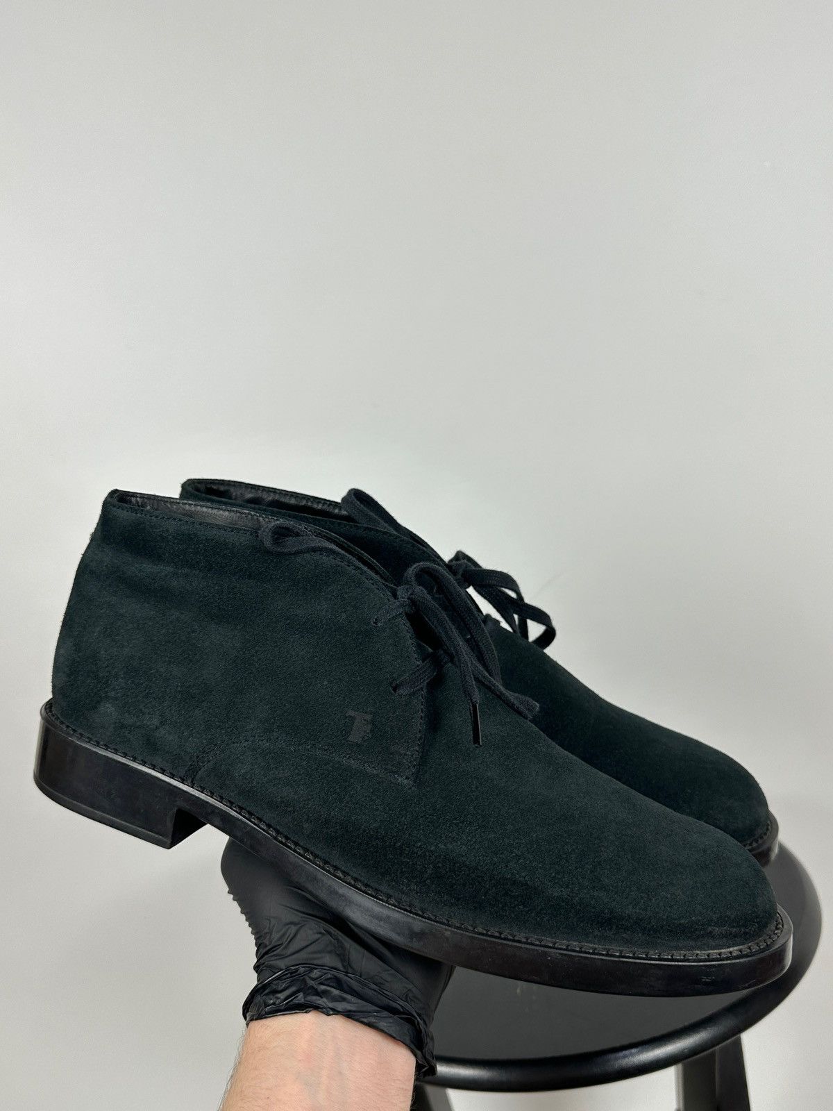 Tod's Tod’s Blue Suede Ankle Desert Lace Up Boots Size US 9.5 / EU 42-43 - 3 Thumbnail
