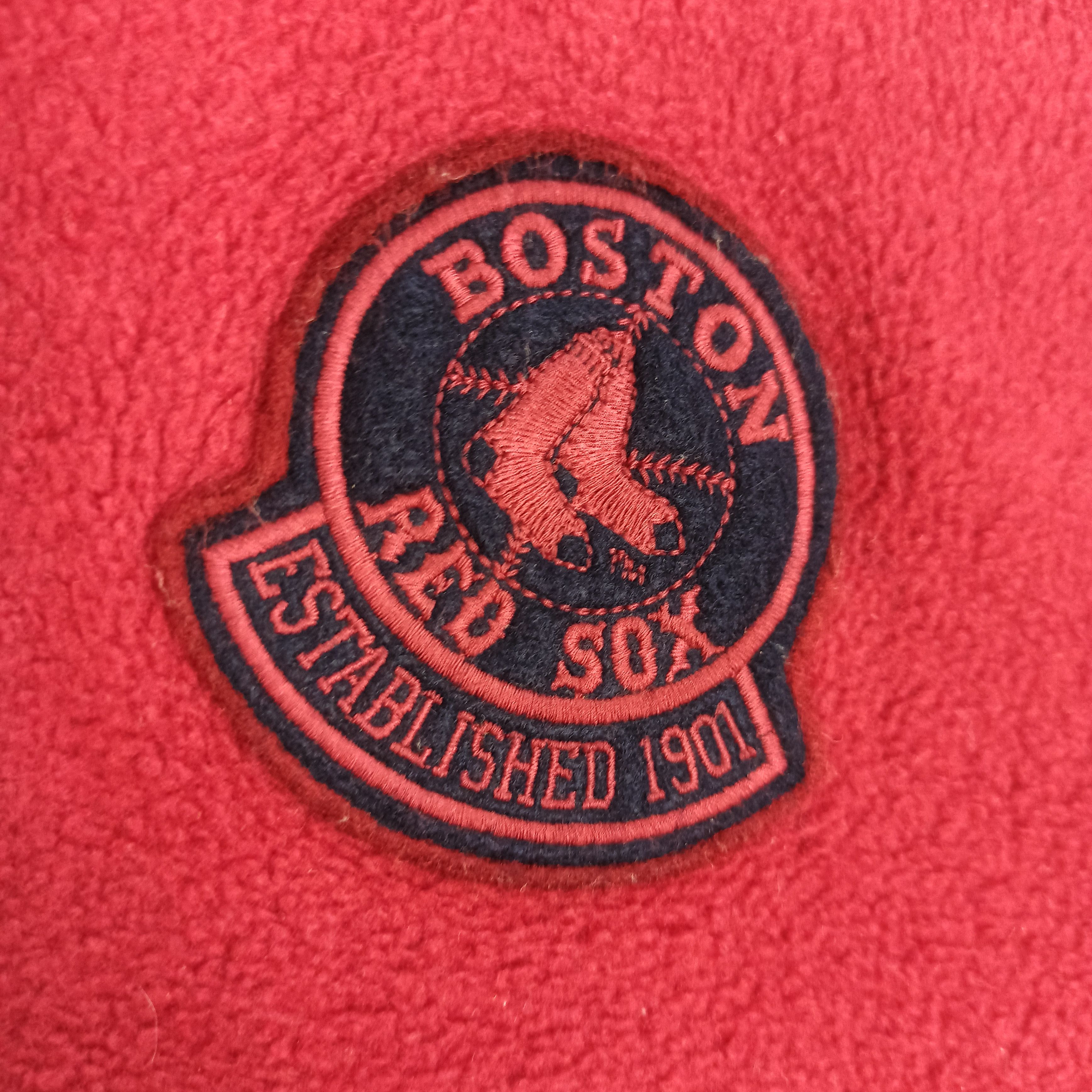 MLB Rare RED SOX BOSTON MLB Fleece Sweatshit Half Ziper Size US XL / EU 56 / 4 - 4 Thumbnail