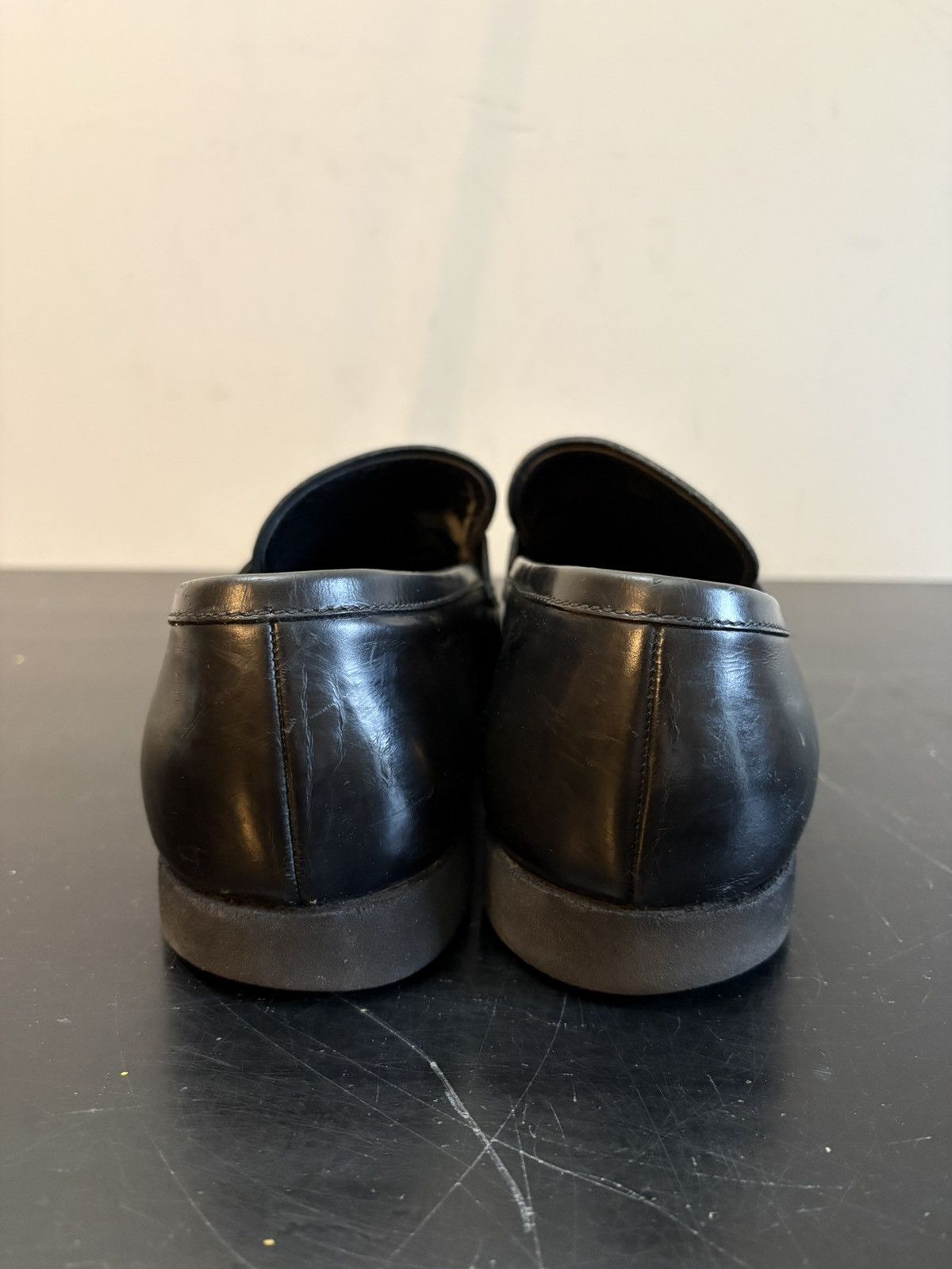 Prada Prada Saffiano Triangle Brushed Leather Loafer Black Silver Size US 9 / EU 42 - 5 Thumbnail
