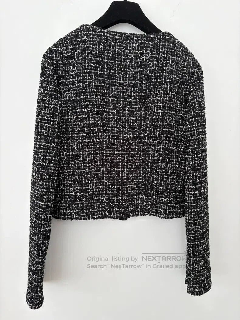Chanel Chanel Black and white checkered round-neck tweed jacket Size XS / US 0-2 / IT 36-38 - 2 Thumbnail