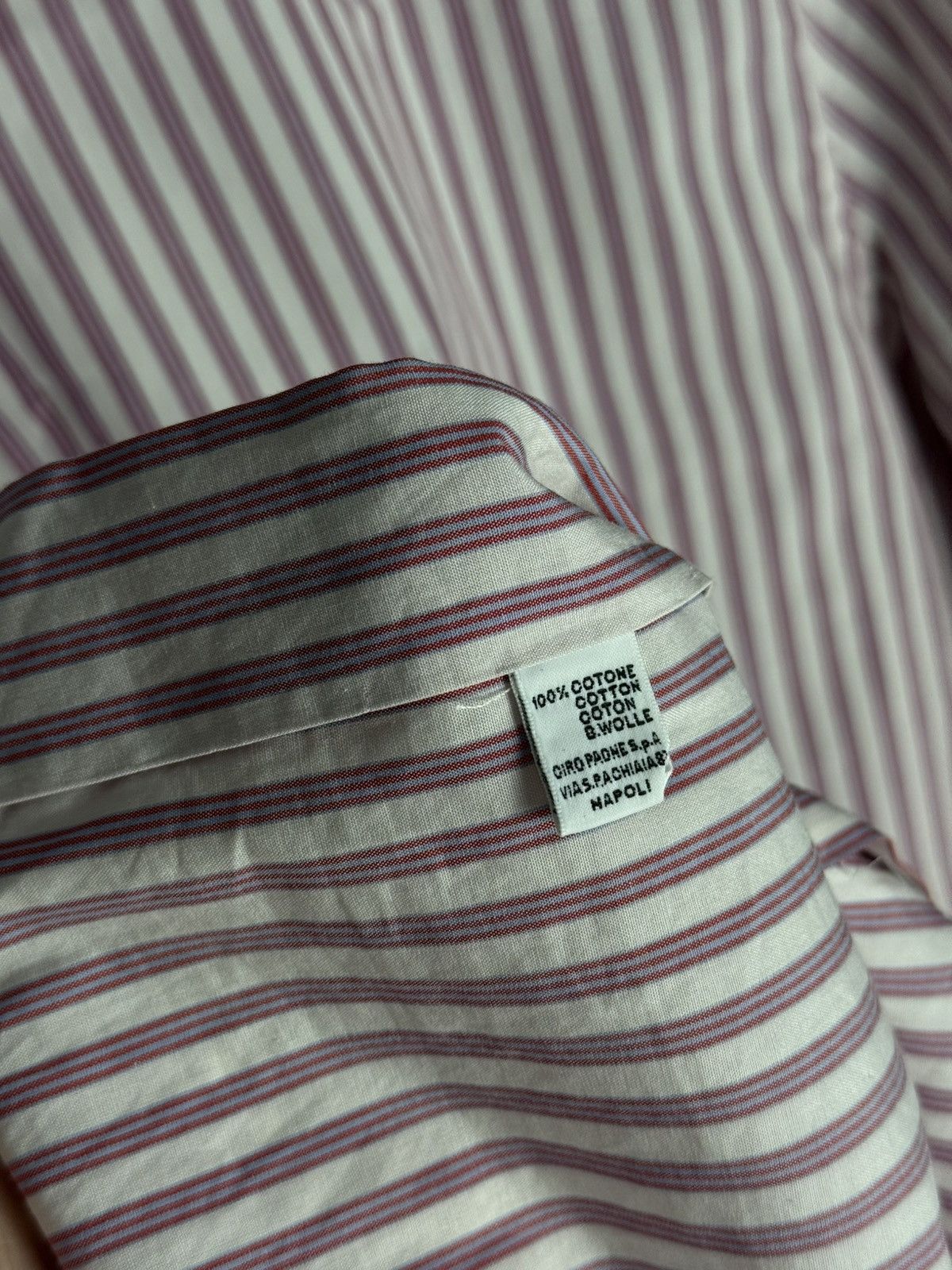 Kiton Kiton Men's Pink Stripe Cotton Long-Sleeve Button Shirt Size US L / EU 52-54 / 3 - 10 Thumbnail