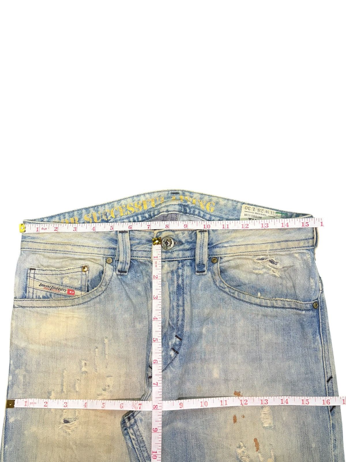 Diesel Vintage Italy Diesel Thavar Bleached Distressed Jeans Size US 31 - 6 Thumbnail