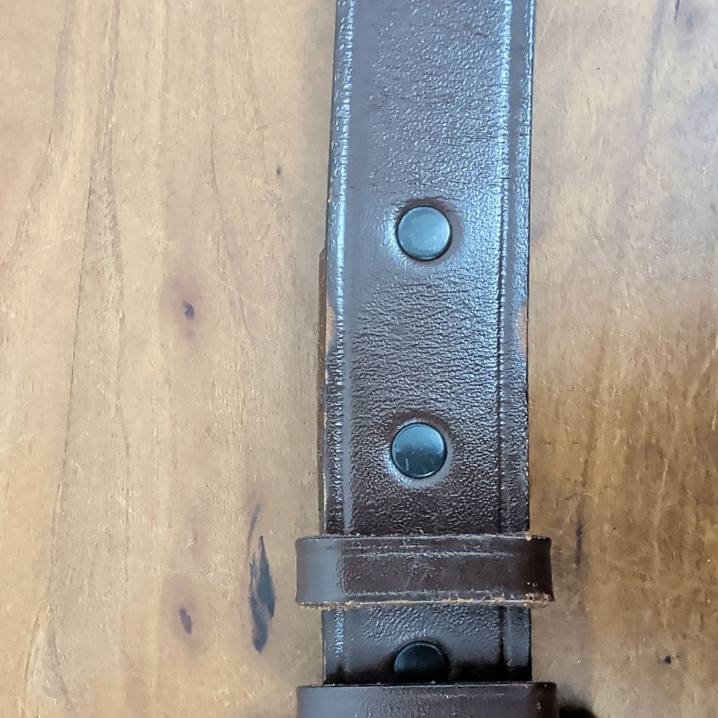 Vintage Vintage Heavy Cast US Buckle with Brown Leather Belt 36 Size 36 - 4 Thumbnail
