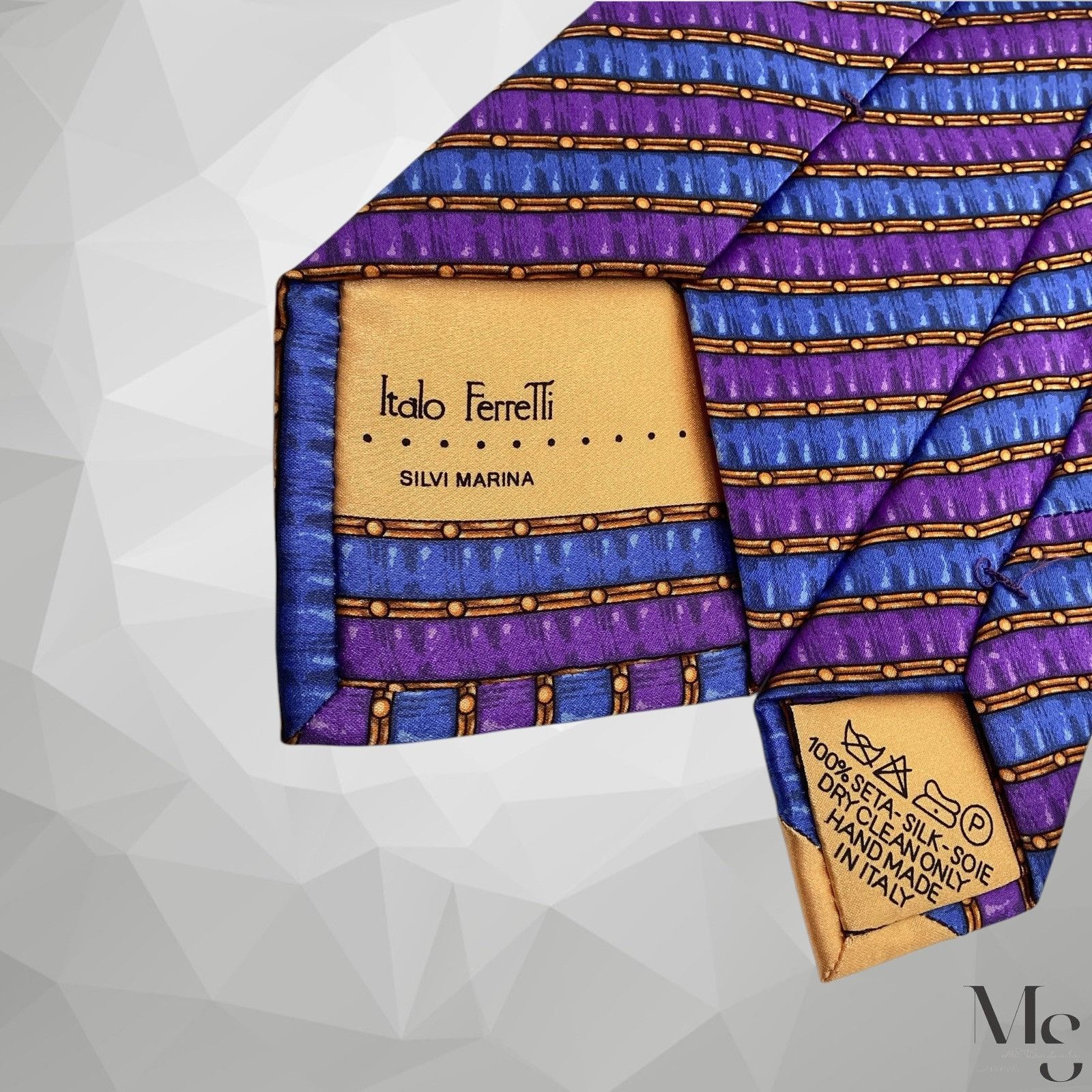 Designer ITALO FERRETTI SILVI MARINA Purple Striped Silk Tie H.Min It Size ONE SIZE - 5 Thumbnail