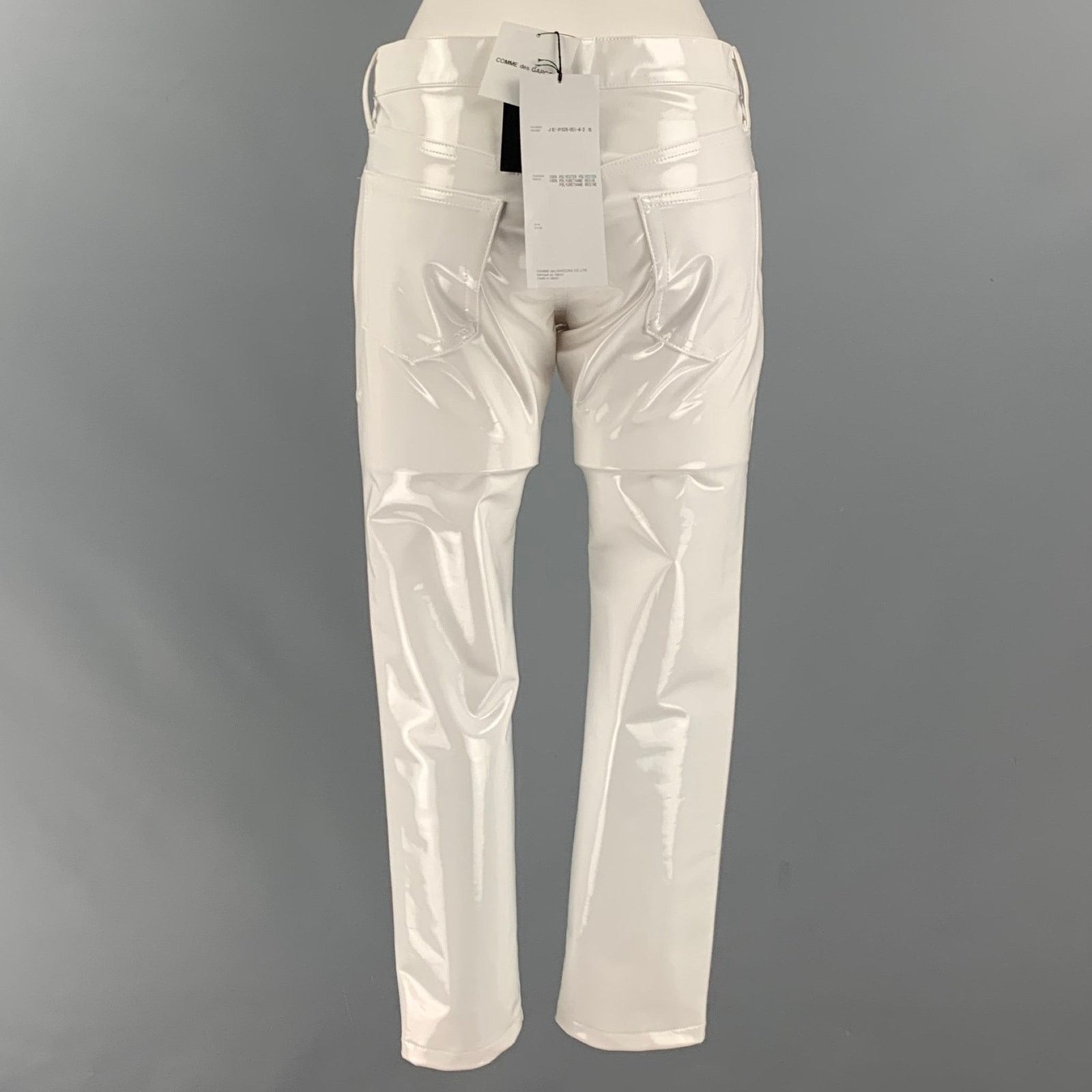 Junya Watanabe JUNYA WATANABE White Polyester Solid Jean Cut Casual Pants Size 27" / US 4 / IT 40 - 3 Thumbnail