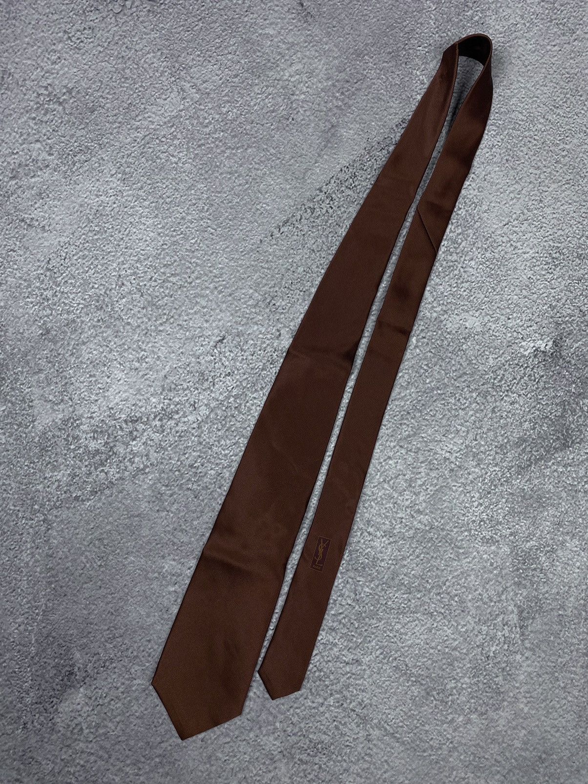 Vintage × Yves Saint Laurent Yves Saint Laurent Vintage YSL Big Logo Silk Tie Size ONE SIZE - 8 Thumbnail