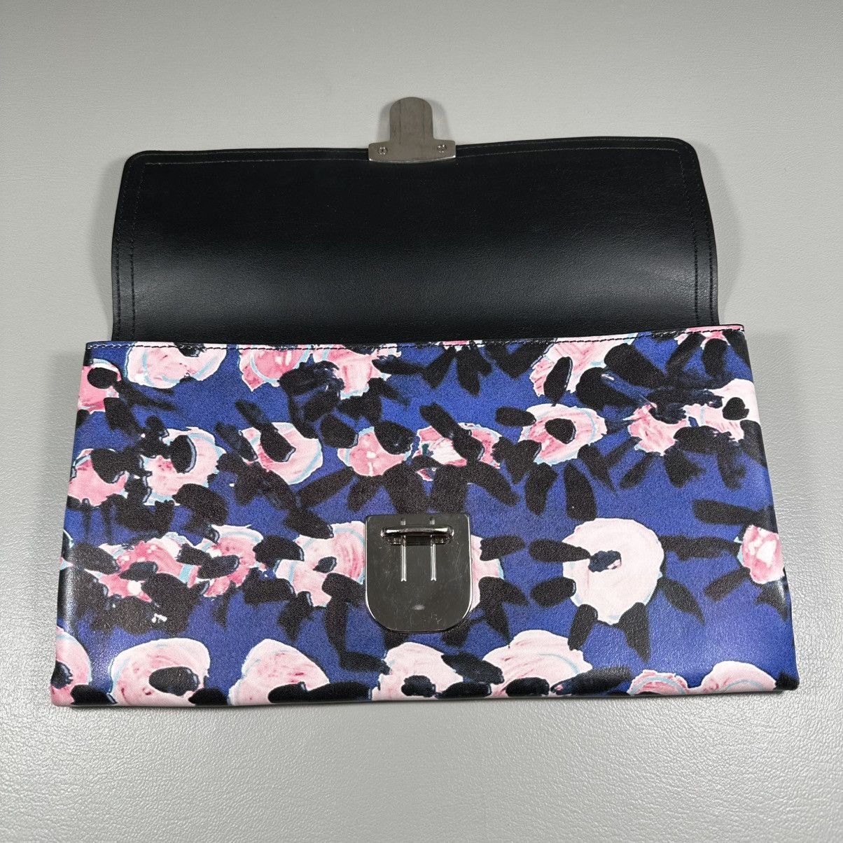Marni MARNI Ecoleather Abstract Flower Blue Clutch Bag Size ONE SIZE - 3 Thumbnail