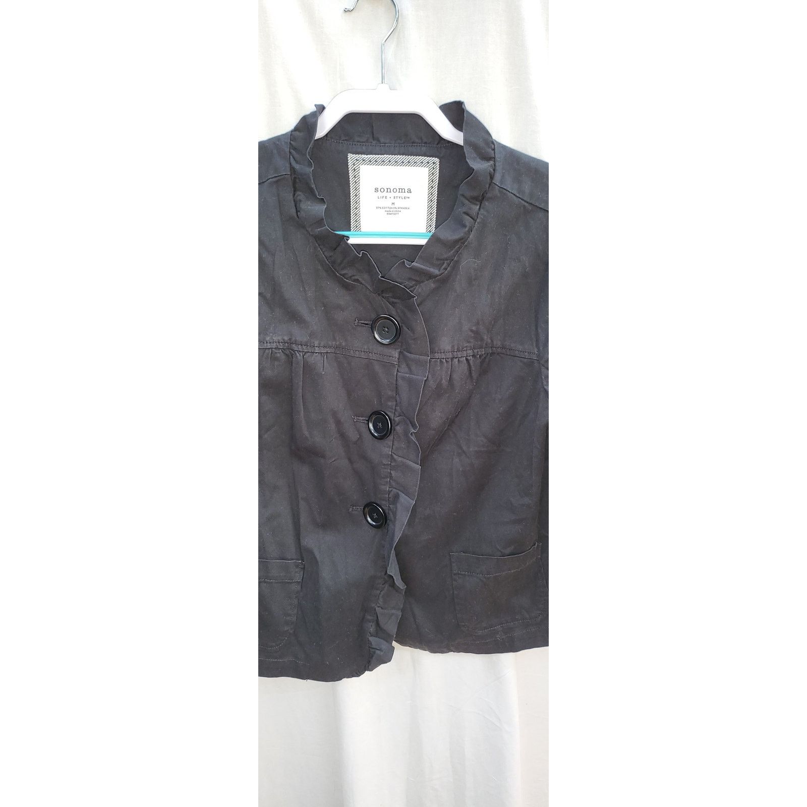 Sonoma Sonoma Black Cotton Button Jacket Size Medium Size M / US 6-8 / IT 42-44 - 4 Thumbnail