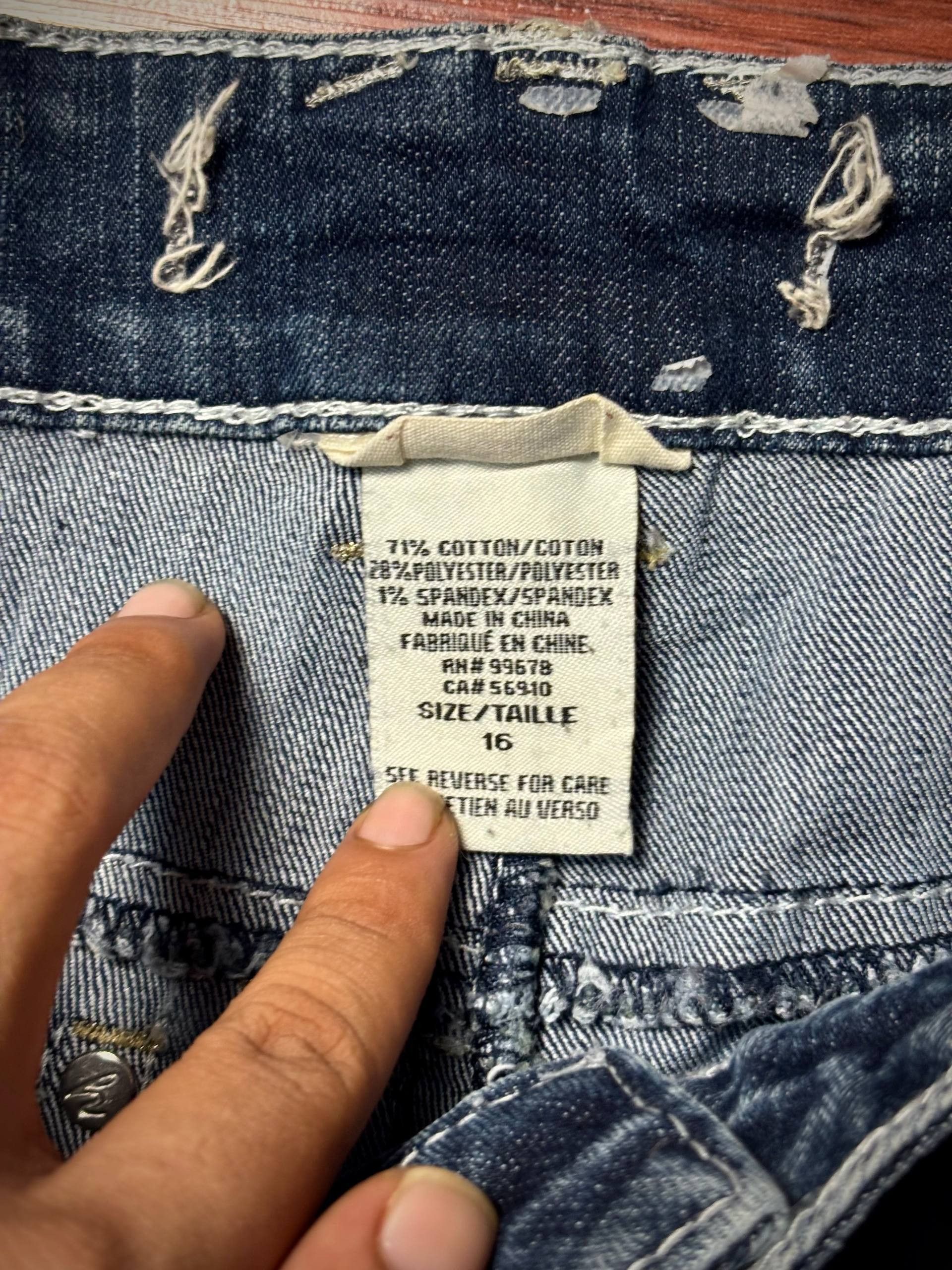 Miss Me Vintage Y2K Hydraulic Jeans Gold Embroidered Bootcut Jeans Size 32" / US 10 / IT 46 - 5 Thumbnail