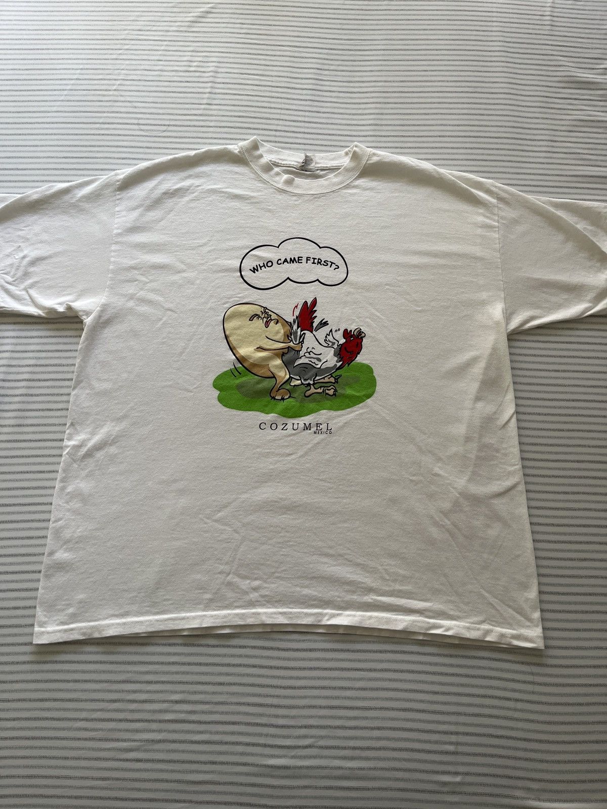 Vintage Who Came First Chicken or Egg Cozumel Mexico Shirt Size US L / EU 52-54 / 3 - 1 Thumbnail