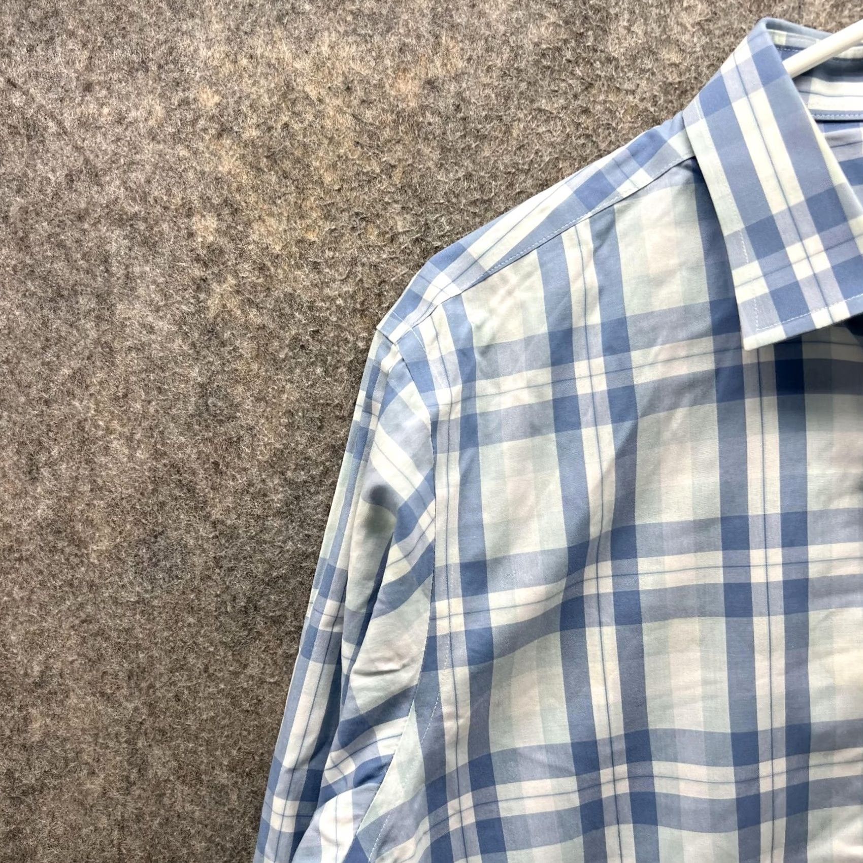 UNTUCKit UNTUCKit Shirt Men M Medium Blue Check Plaid Button Down Cotton Regular Long Sleeve Wrinkle Free Vintage? No Size US M / EU 48-50 / 2 - 7 Thumbnail