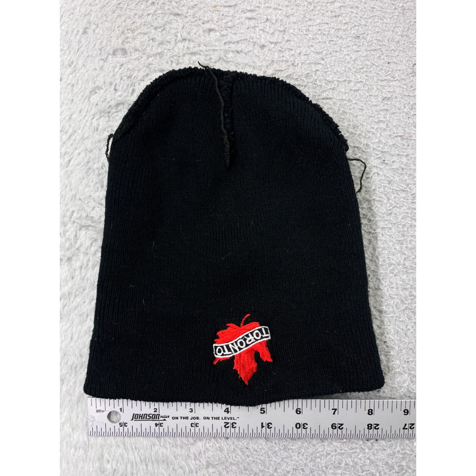 Vintage Embroidered Maple Leaf Toronto Beanie Adult One Size Black Knit Ski Mens Size ONE SIZE - 4 Thumbnail