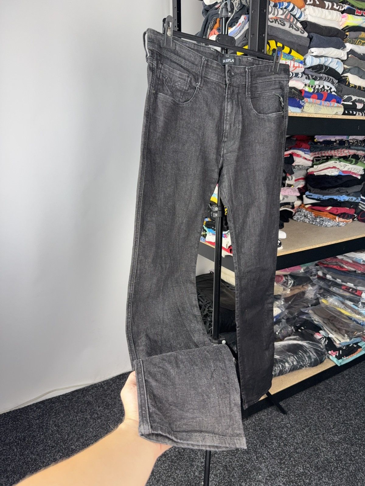 Replay Luxury 00s Replay Black Denim pants Jeans W34 Vintage Italy Size US 34 / EU 50 - 4 Thumbnail