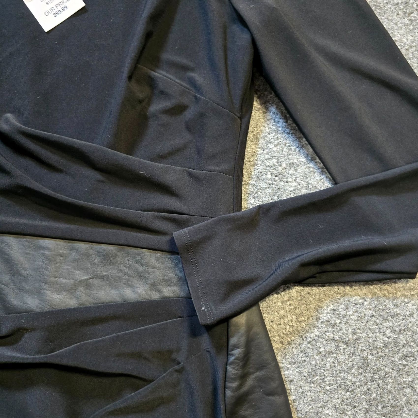 Ralph Lauren Lauren Ralph Lauren Dress Womens Size 2 Black Vegan Leather Trim Fitted Career Dress Size XS / US 0-2 / IT 36-38 - 3 Thumbnail
