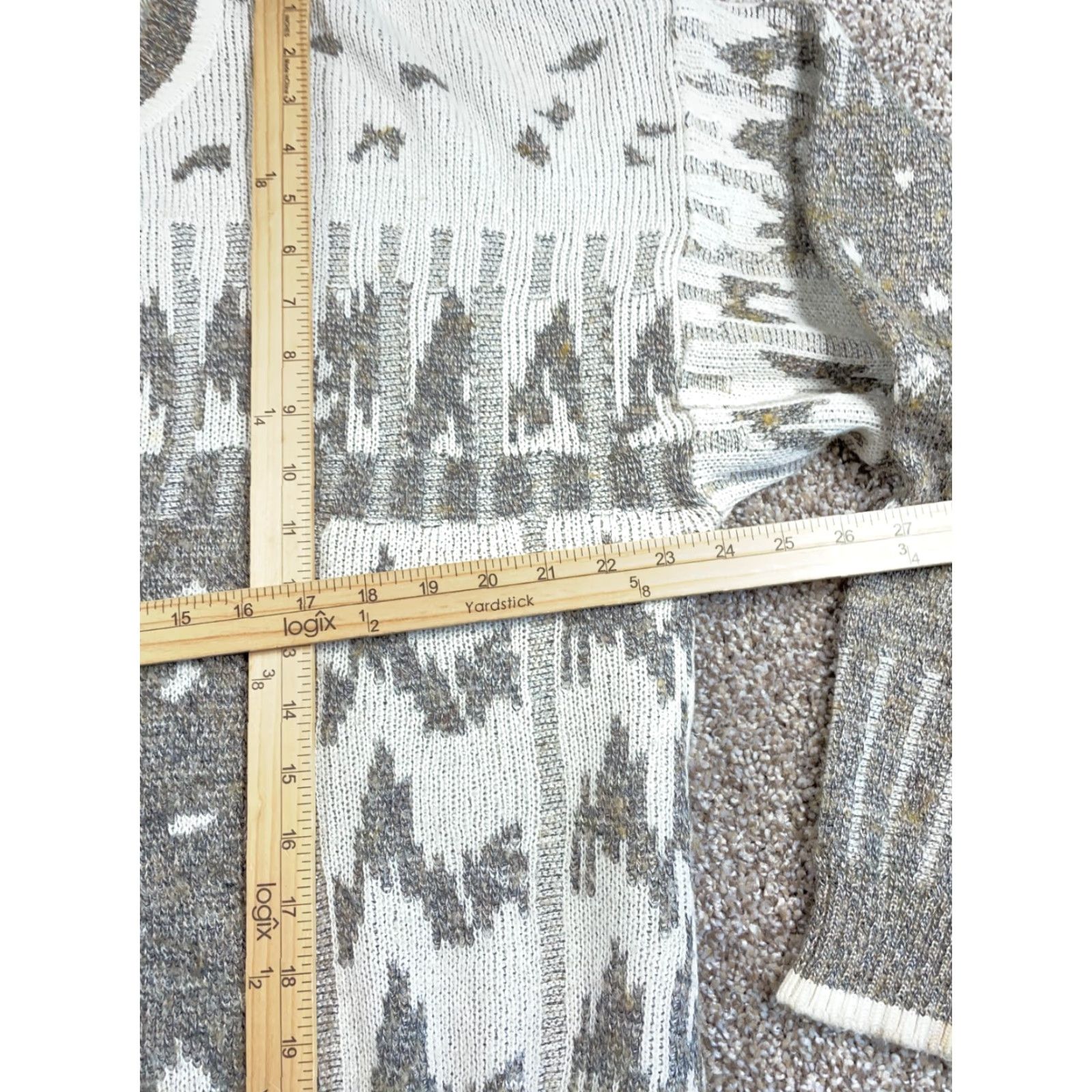 Vintage VTG 80s Bachrach Abstract Pattern Sweater Adult XL Beige Ivory (with flaws) Size US XL / EU 56 / 4 - 6 Thumbnail