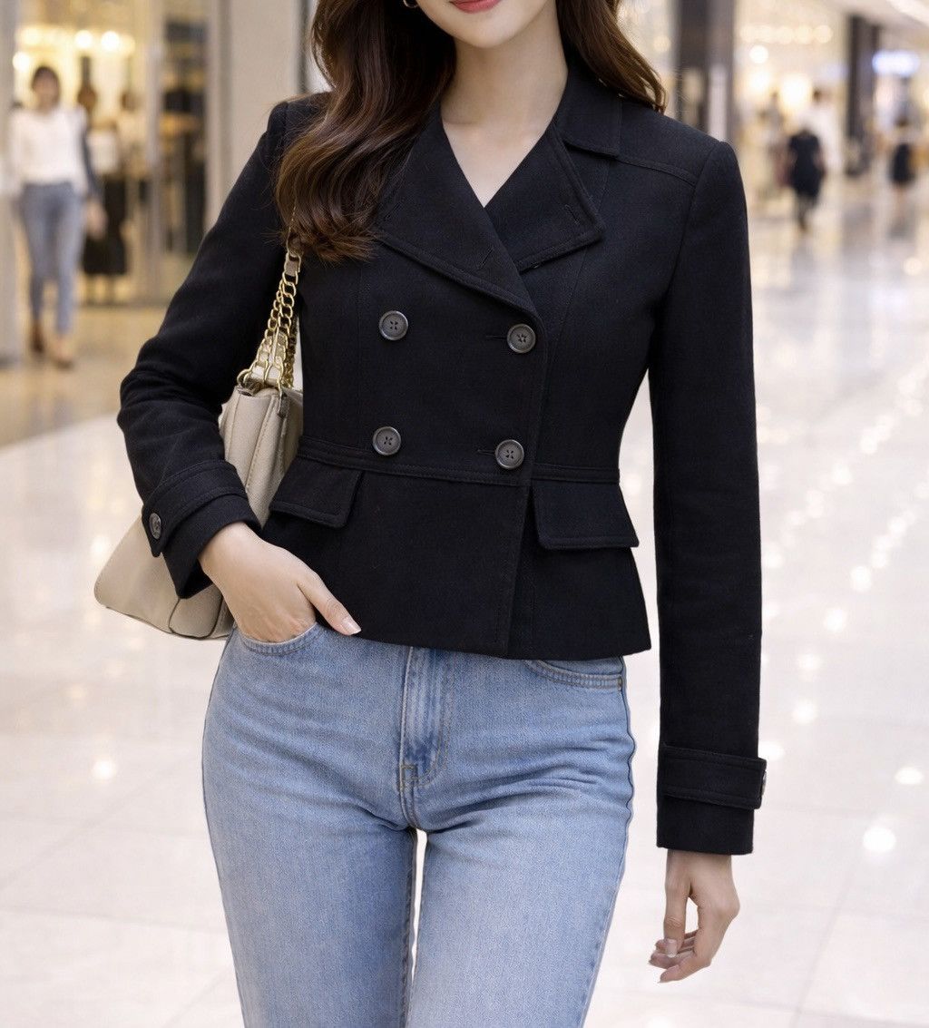 Michael Kors Michael Kors Wool Jacket Black Double Breasted Crop Style Size M / US 6-8 / IT 42-44 - 12 Thumbnail