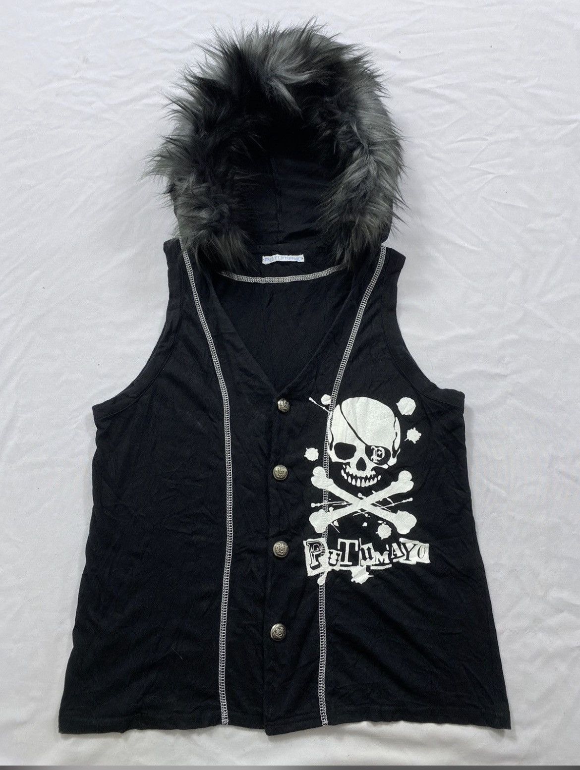 Japanese Brand Gothic skull Putumayo fur hoodie shortsleeve ifsix lgb style Size US S / EU 44-46 / 1 - 1 Thumbnail