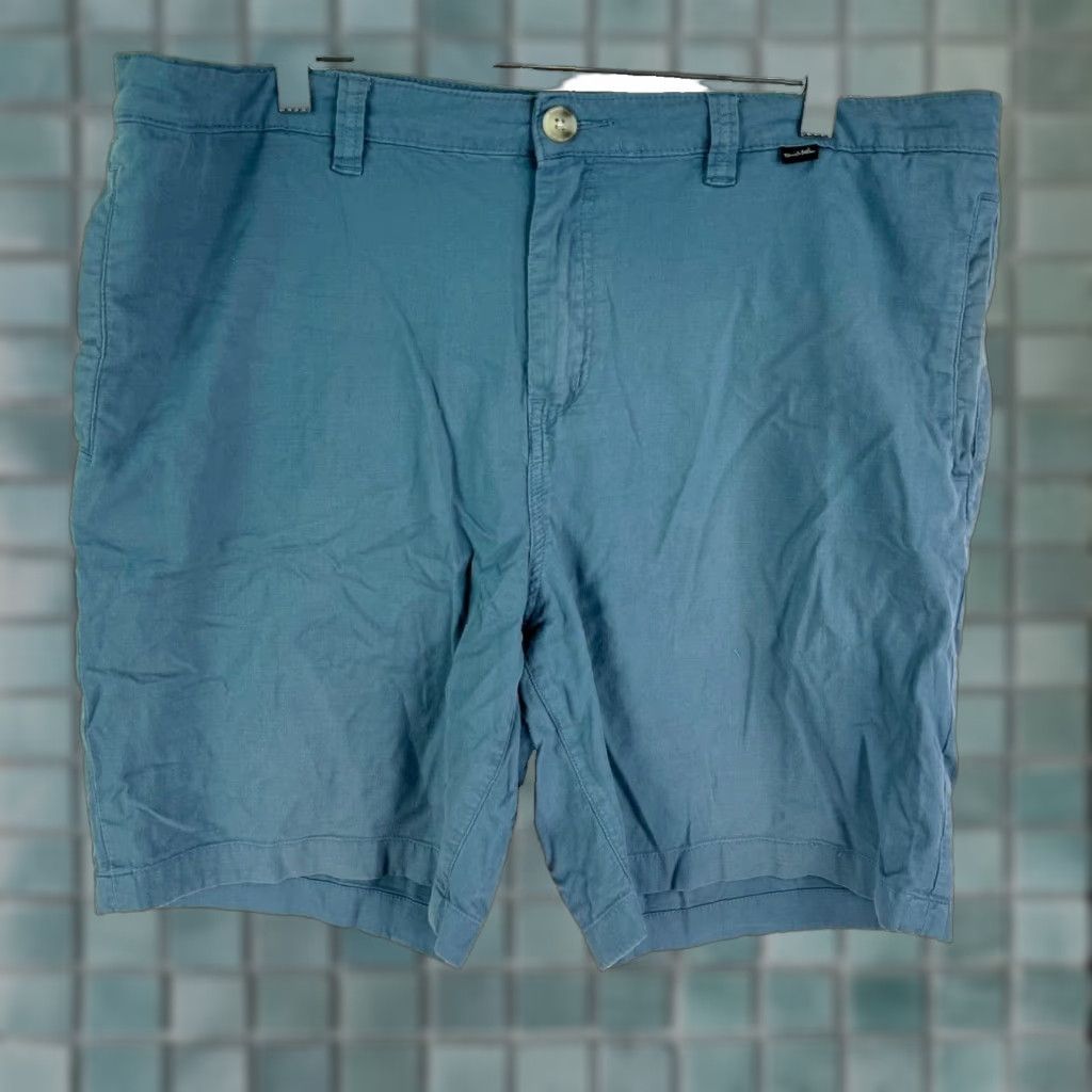 TravisMathew Travis Mathews Chinos Shorts Mens 38 Blue 9in Inseam Regular Fit Pocket Zipper Button Logo Flat Front Size US 38 / EU 54 - 1 Thumbnail