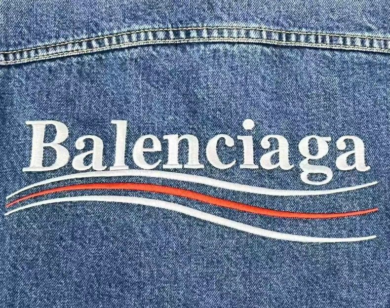 Balenciaga Balenciaga Washed Blue Neckline Old Destruction Back Embroi Size US S / EU 44-46 / 1 - 5 Thumbnail