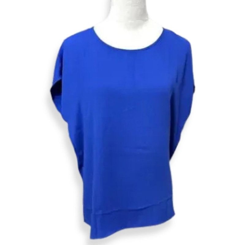 Other Halogen Blouse Cap Sleeve Jewel Neckline Blue Size 1X NWOT Size XL / US 12-14 / IT 48-50 - 1 Thumbnail