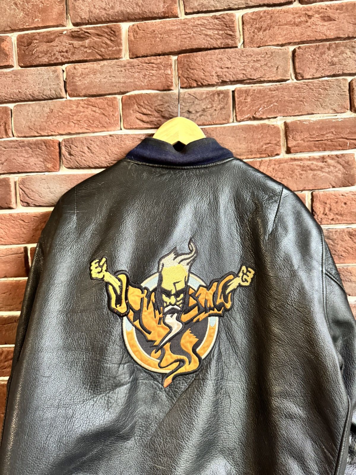 Thunderdome Rare 90s Thunderdome Leather Bomber Jacket Gabber Hardcore Size US XL / EU 56 / 4 - 3 Thumbnail