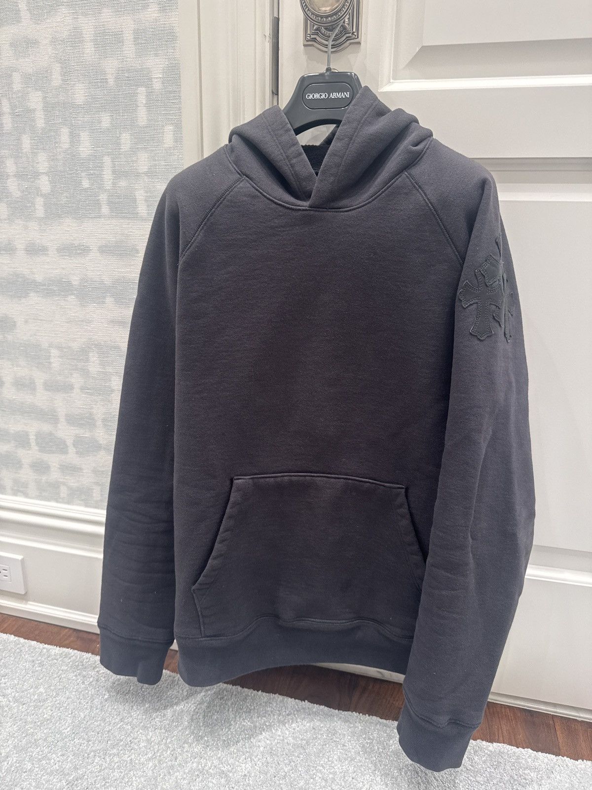 Chrome Hearts Black chrome hearts custom leather patch hoodie Size US M / EU 48-50 / 2 - 2 Thumbnail