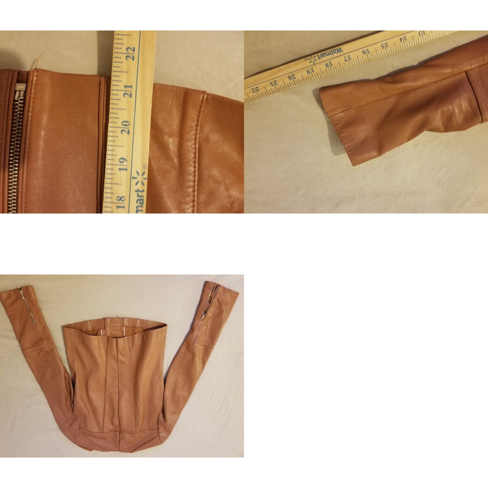 White House Black Market Womens White House Black Market Leather Jacket S Small Brown Shirt? Size S / US 4 / IT 40 - 9 Thumbnail