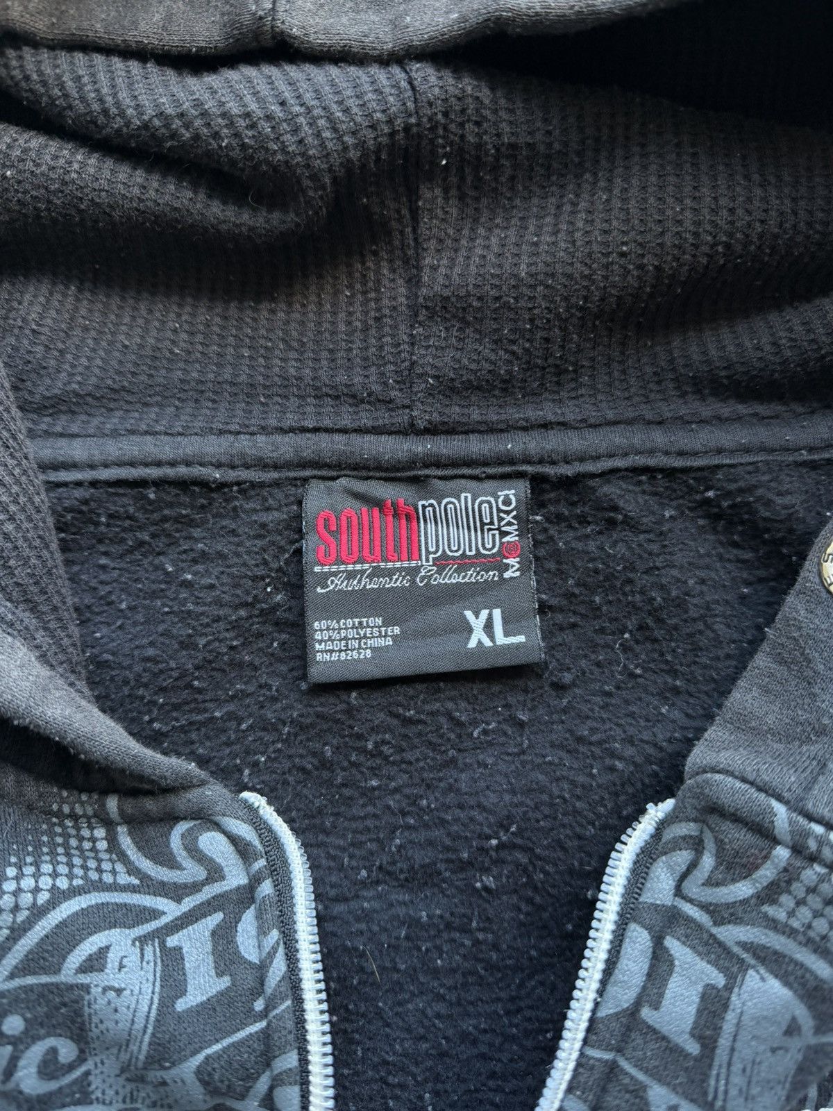 Y2K SouthPole Baggy Affliction Style Zip Up Hoodie