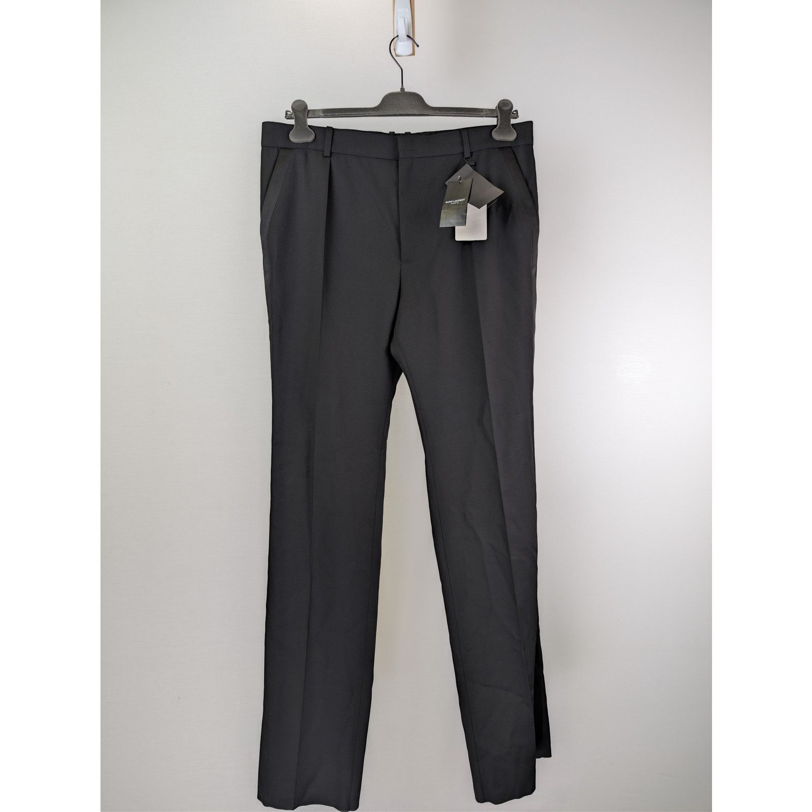 Saint Laurent Paris o1rshd1 Grain De Poudre Organique Pants in Black Size US 36 / EU 52 - 1 Thumbnail