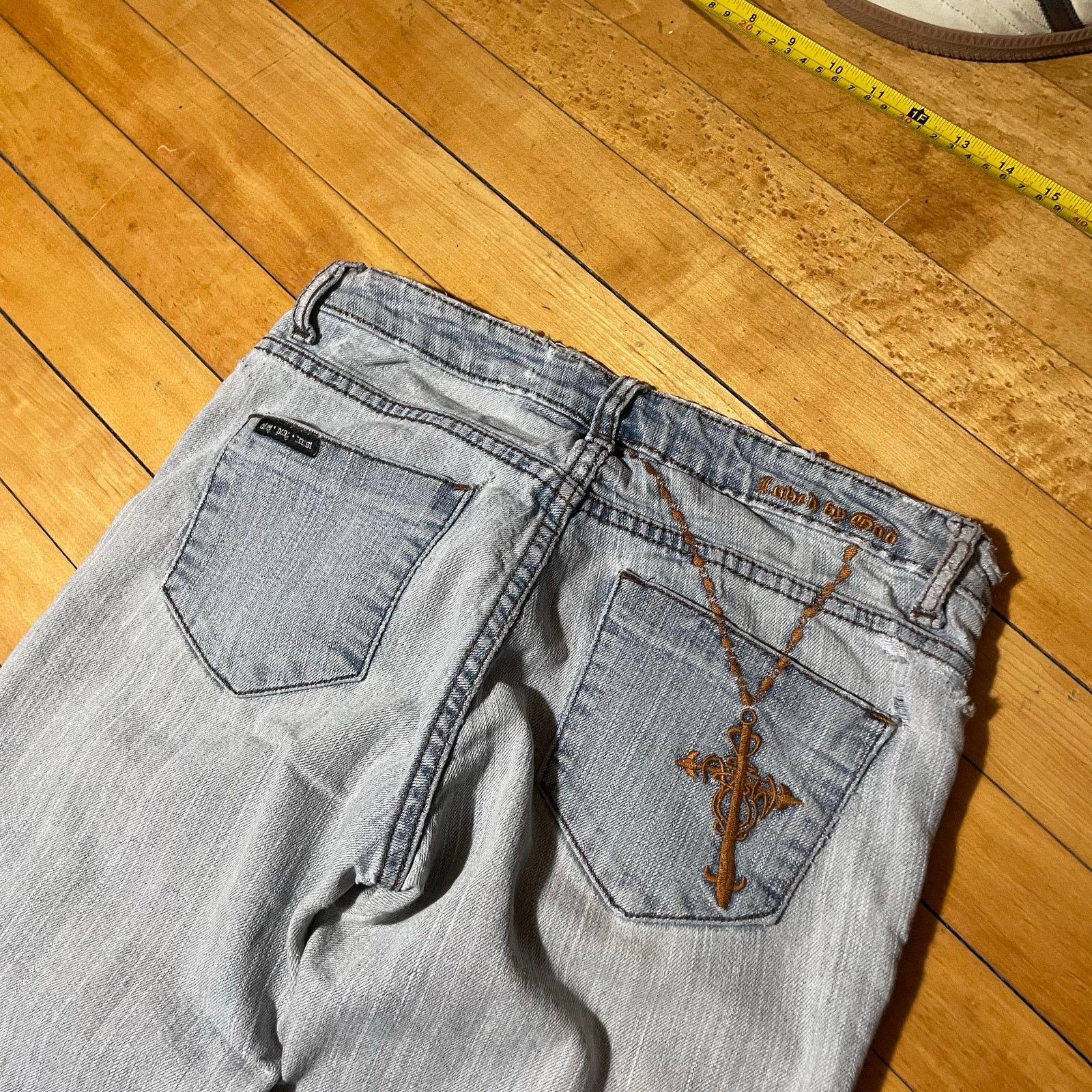 Vintage 90s Not Of This World Jesus Denim Womens Pants 28 Size 28" / US 6 / IT 42 - 5 Thumbnail
