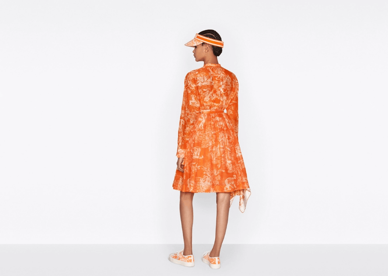 Dior o1w1db10525 241J90 Flared Skirt in Fluorescent Orange Size 25" / US 0 / IT 36 - 6 Thumbnail