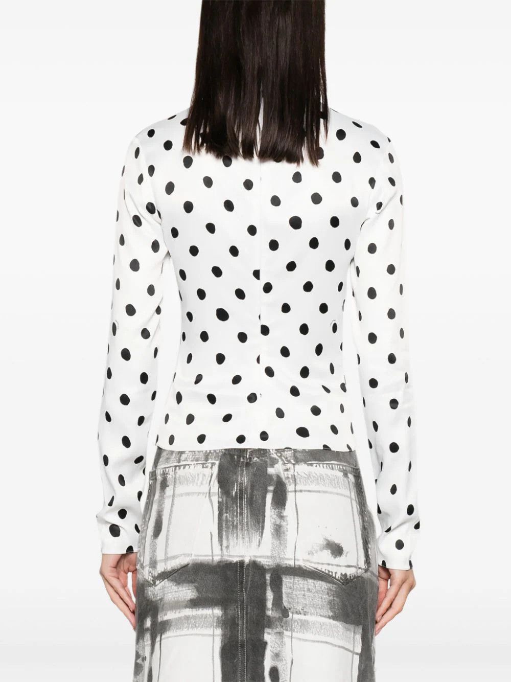 Marni o1w1db10824 Stain Blouse in Black/White Size XS / US 0-2 / IT 36-38 - 4 Thumbnail
