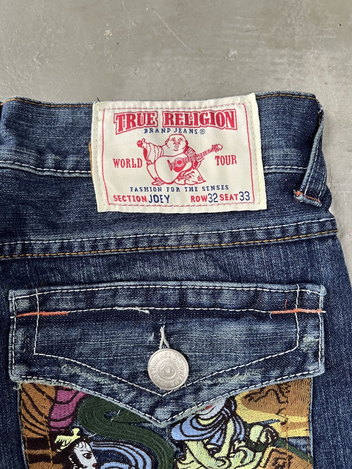 True Religion True Religion Joey Super Flare Embroidered Japanese Motive Size US 33 - 5 Thumbnail