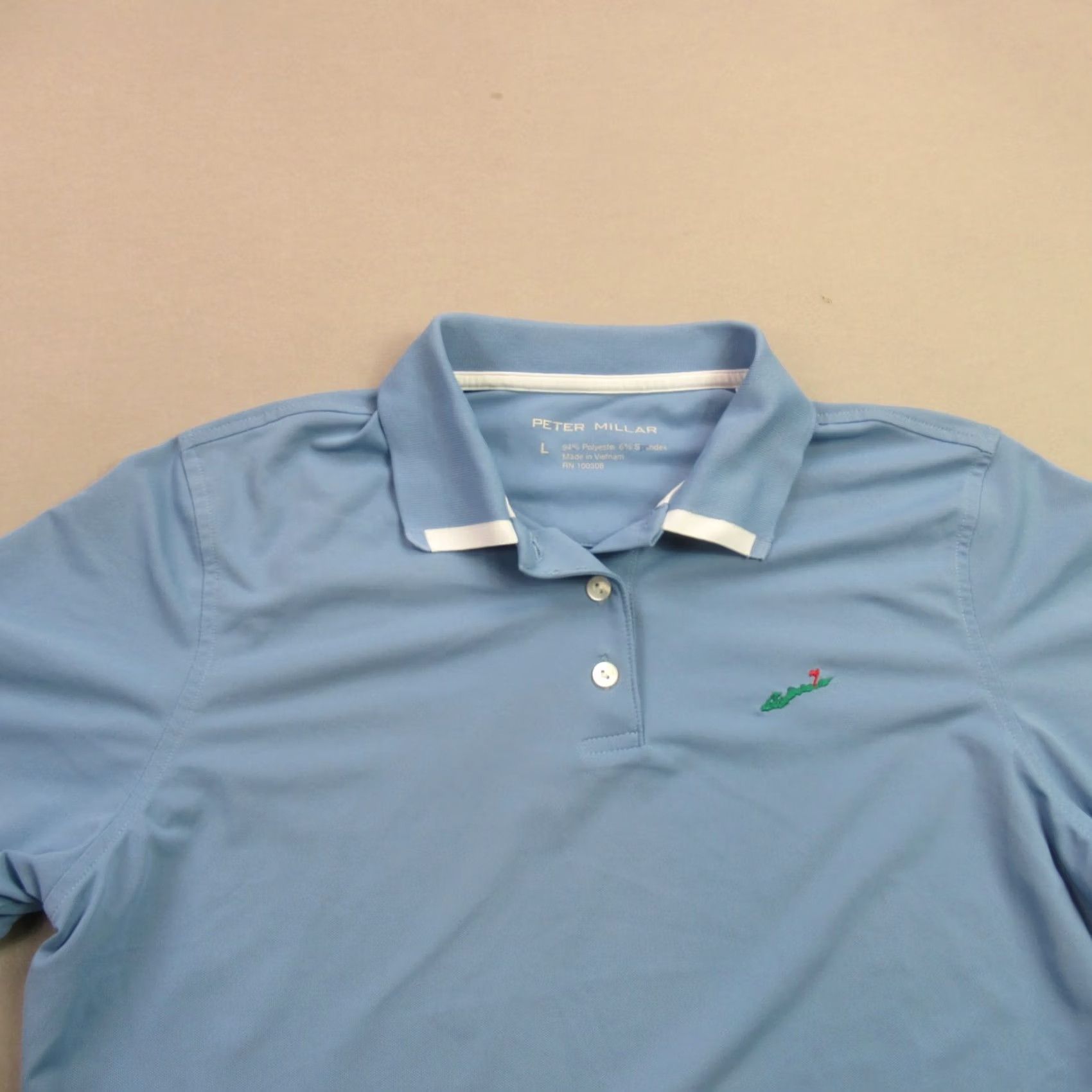Peter Millar Peter Millar Shirt Womens Large Blue Short Sleeve Pullover Lightweight Polo Size L / US 10 / IT 46 - 3 Thumbnail