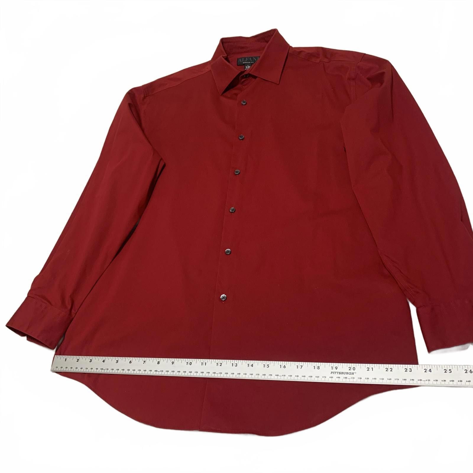Alfani Alfani Men's L 16-16.5 Red Long Sleeve Dress Shirt Size 42R - 6 Thumbnail