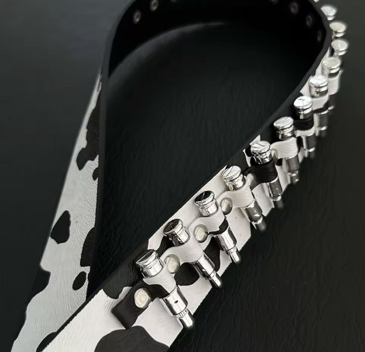 Other Streetwear Cow Print Studded Belt Size ONE SIZE - 3 Thumbnail