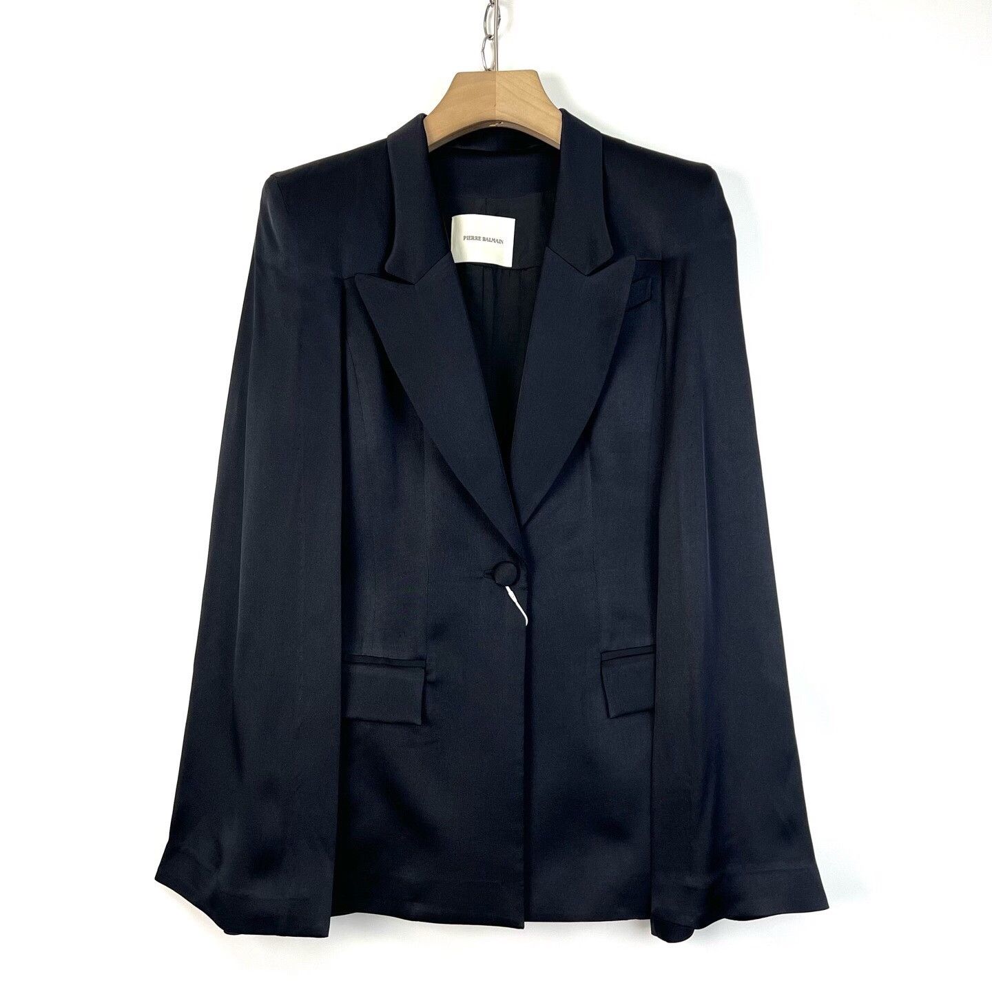 Balmain Balmain Black Silk Suit Jacket Size XS / US 0-2 / IT 36-38 - 1 Thumbnail