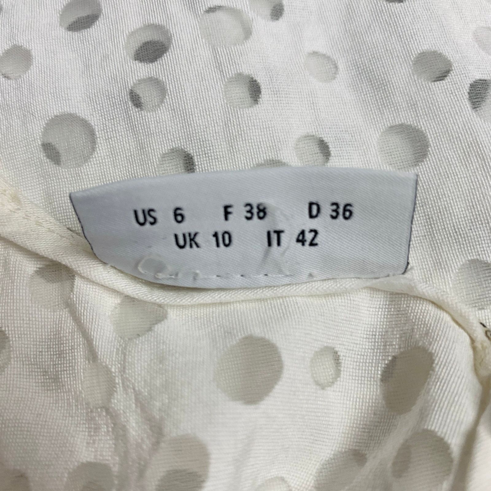 Akris 6 White Viscose Blend Dots Short Sleeve Crew Neck Casual Top Size M / US 6-8 / IT 42-44 - 7 Thumbnail