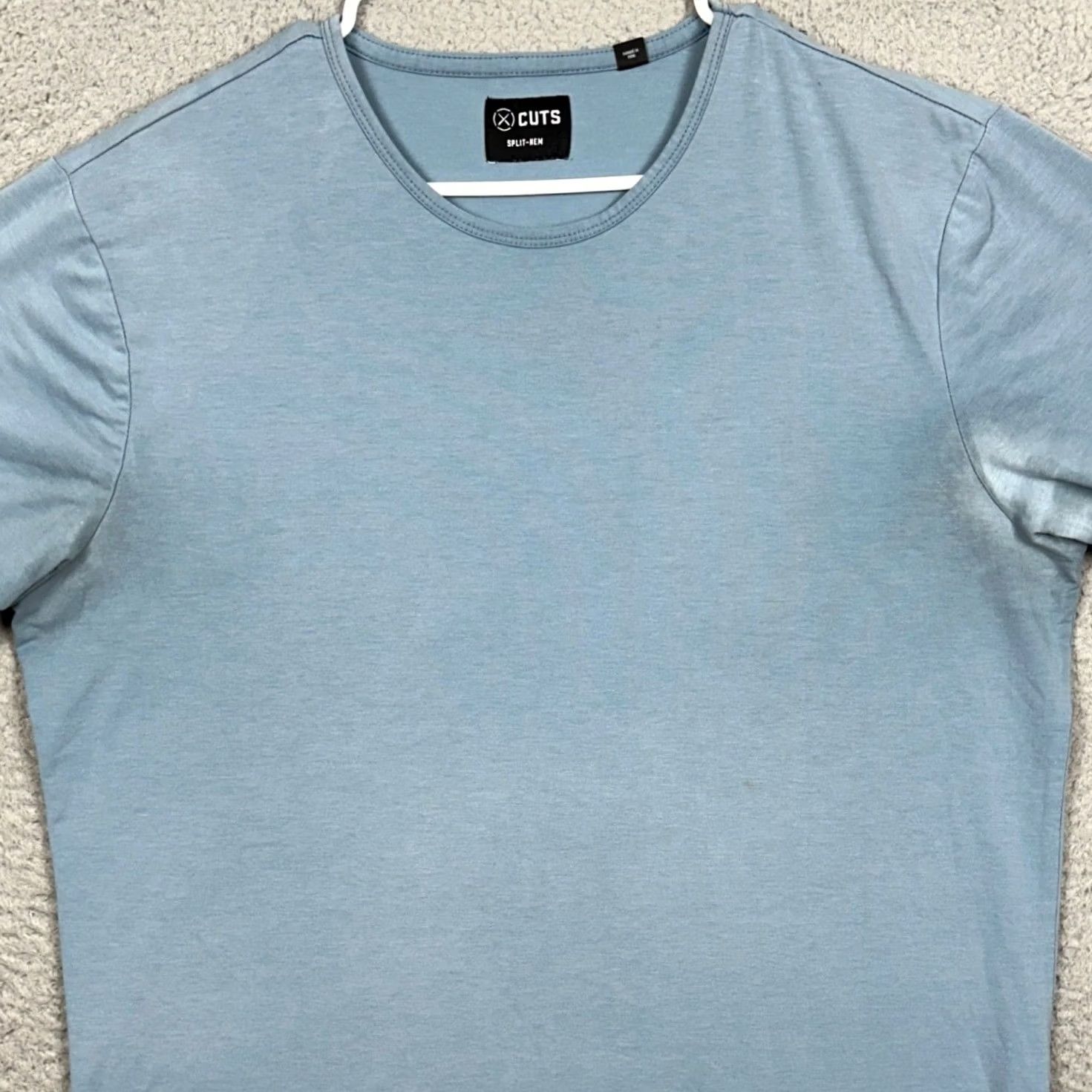 Cuts Cuts Split Hem Tee Mens XL Blue Crew Neck Short Sleeve Shirt Size US XL / EU 56 / 4 - 2 Thumbnail