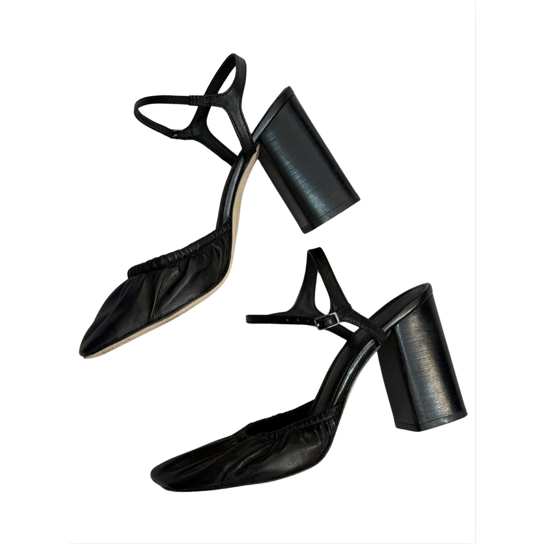 Mango Mango MNG Selection Leather High Heel Black EUC $220 Sz 39 Size US 9 / IT 39 - 3 Thumbnail