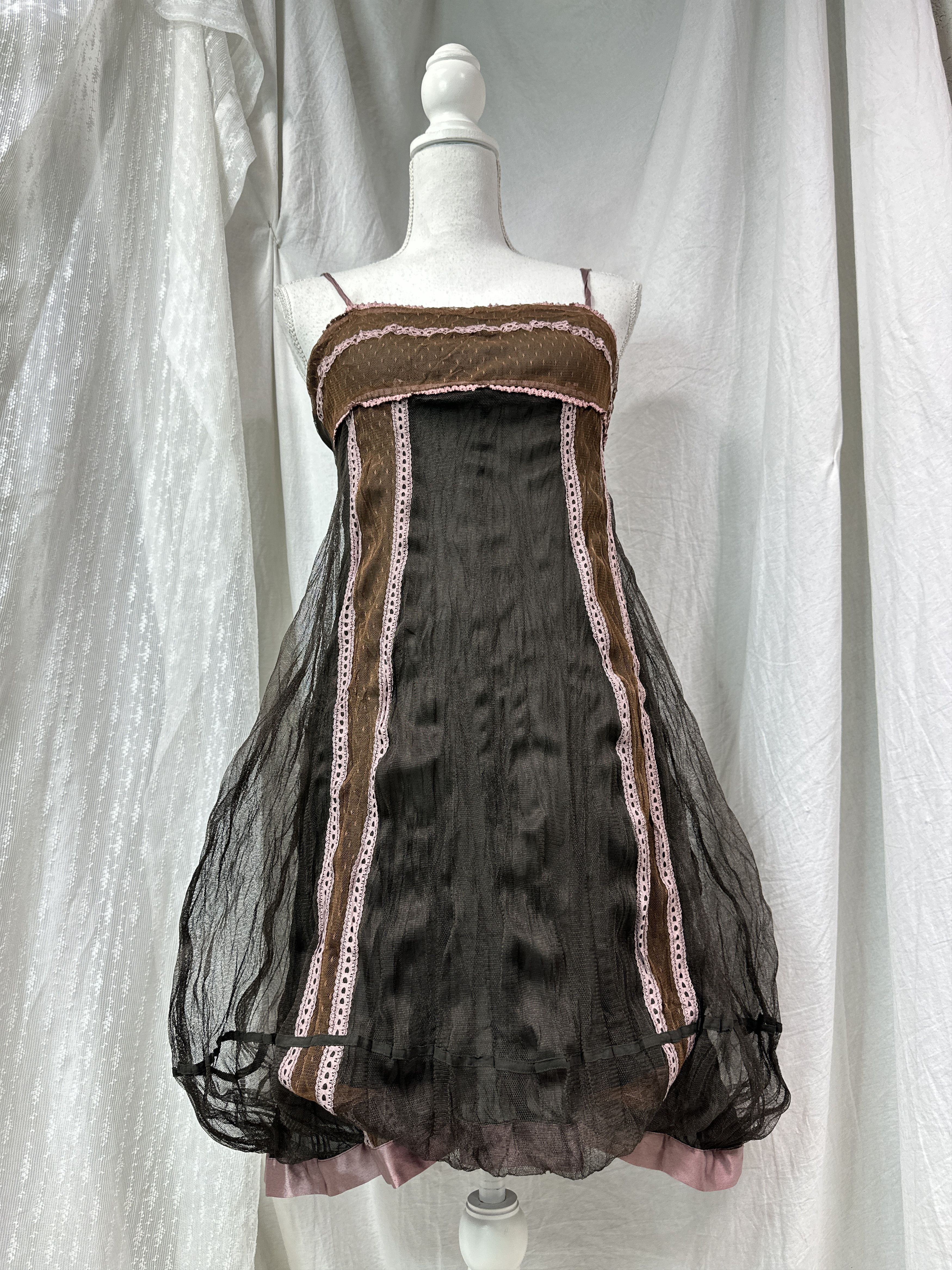 Vintage Vintage Avant Garde Bubble Mesh Mini Dress Y2K Size M / US 6-8 / IT 42-44 - 1 Thumbnail