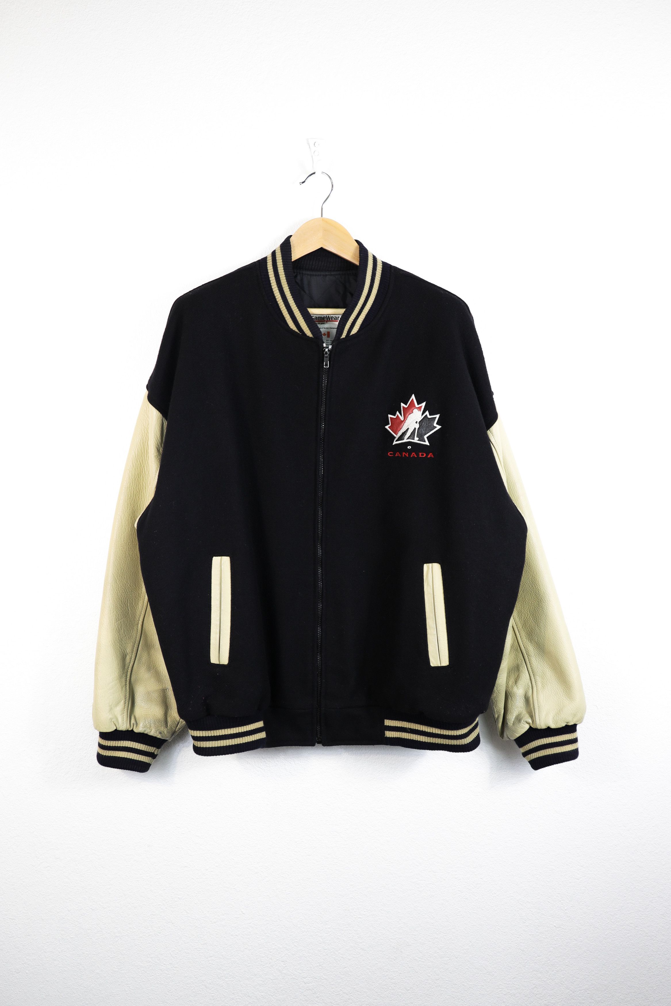NHL Vintage Canada NHL Wool Leather Bomber Jacket XXL Size US XXL / EU 58 / 5 - 1 Thumbnail