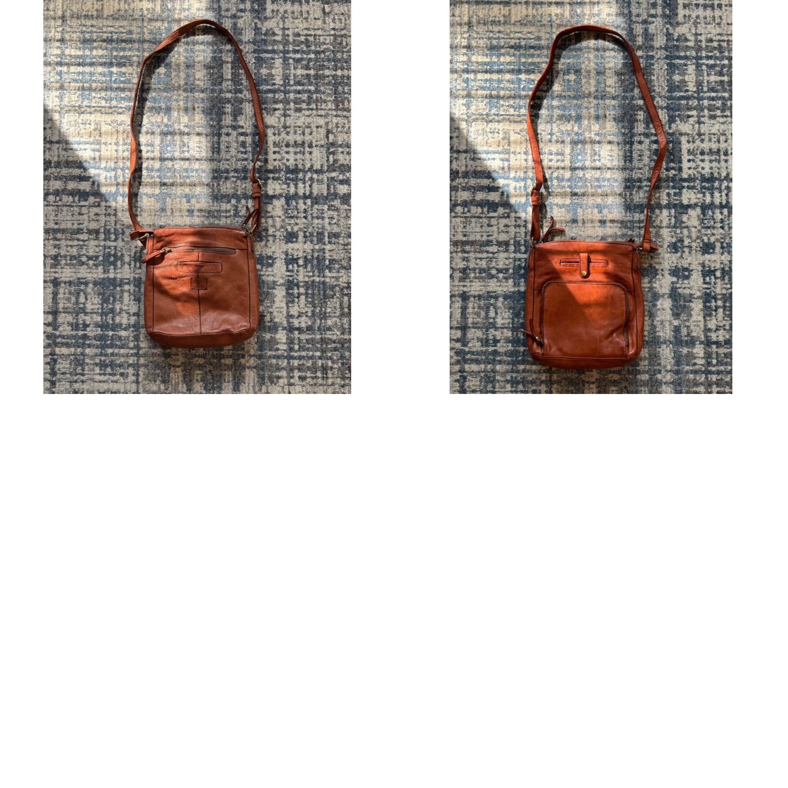 Vintage Milo Luna Cognac Leather Crossbody Bag Medium Size ONE SIZE - 8 Thumbnail