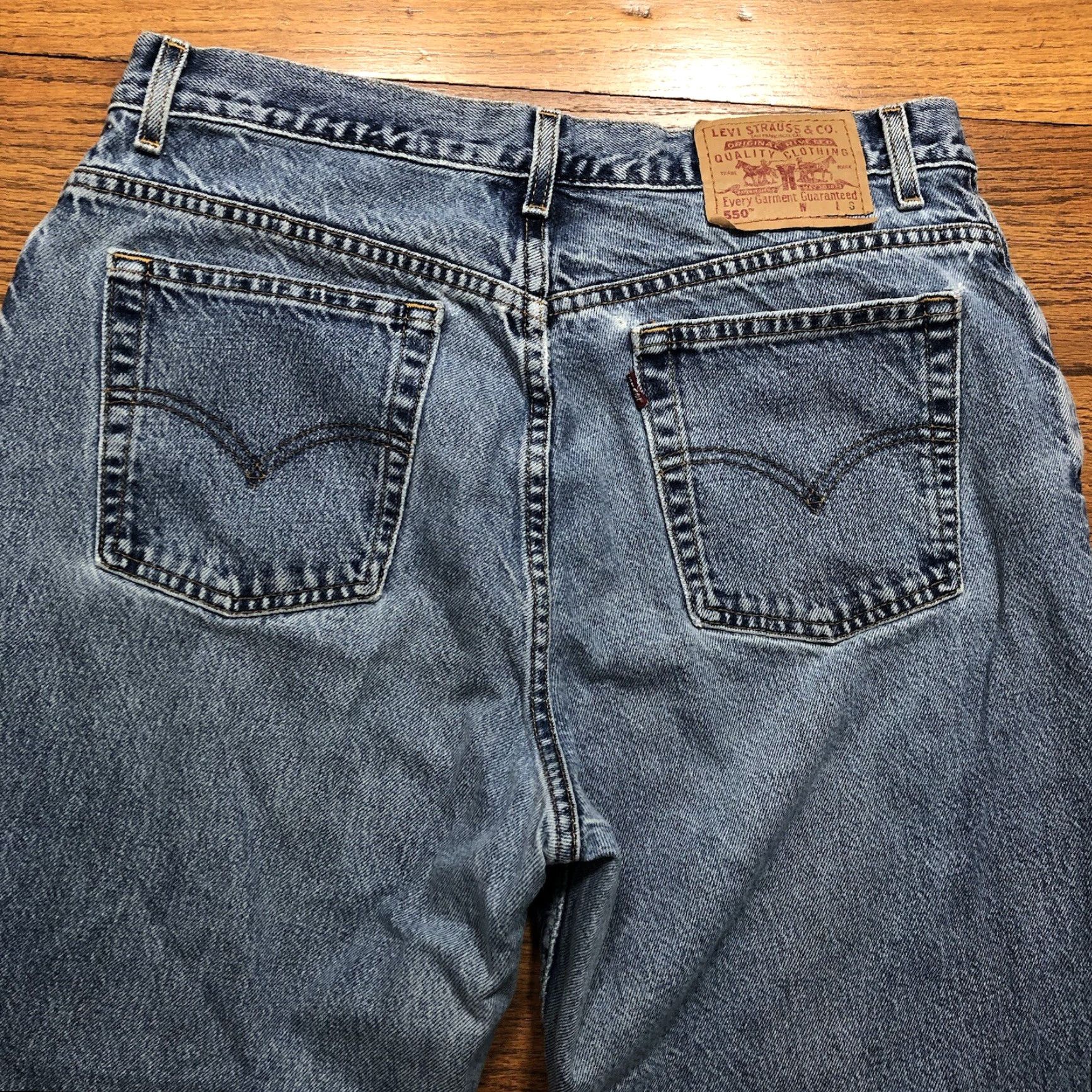 Levi's VINTAGE Levi's 550 Jeans Tapered High Rise 16 X 28.5 Inseam Blue Women's Regular 12 in Rise 5-Pocket Denim Cotton Zipper Closure 80s 90s Grunge Size 24" / US 00 / IT 34 - 3 Thumbnail