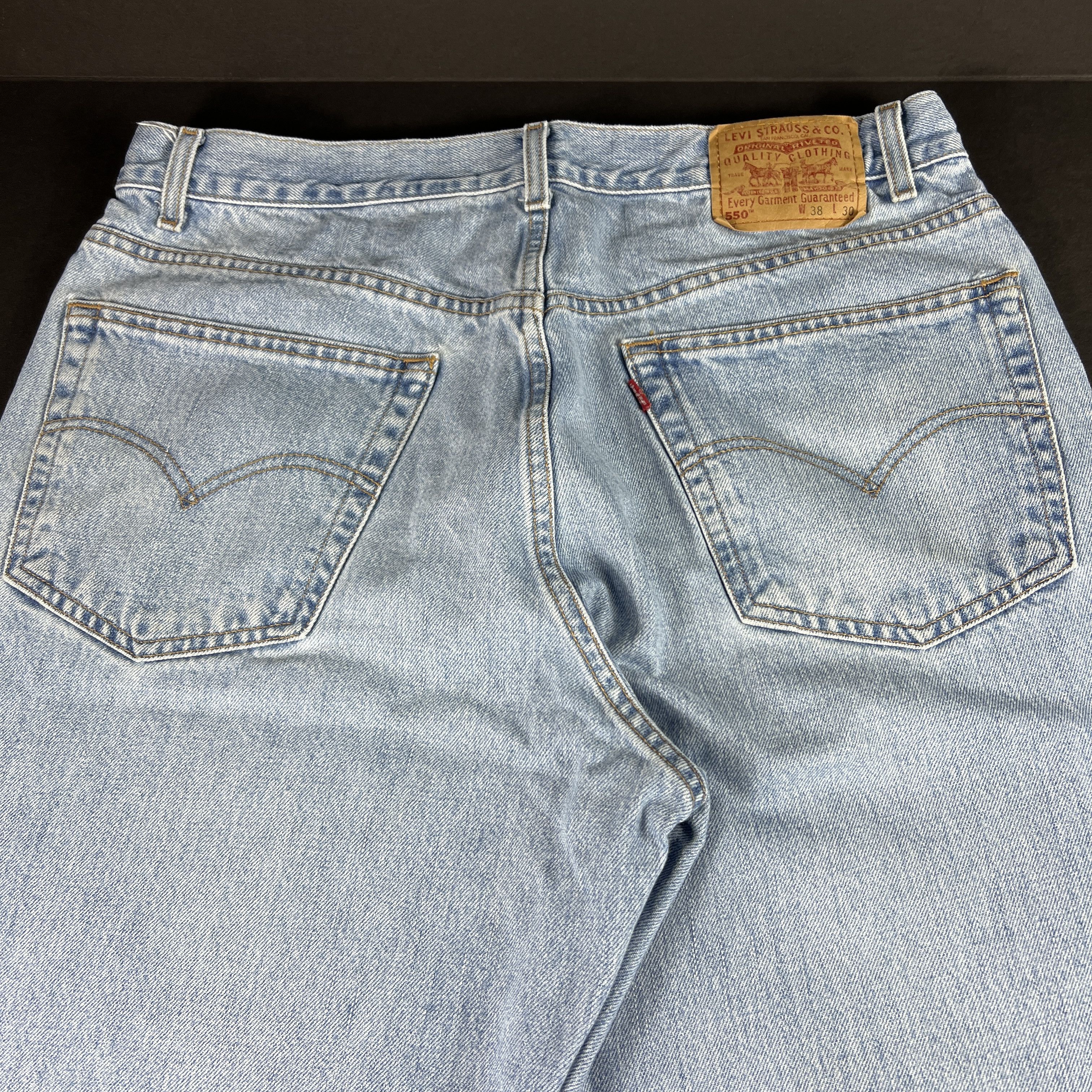 Levi's × Vintage VTG 90s Levi's Jeans 550 Relaxed Light Blue Cotton Denim Size US 36 / EU 52 - 11 Thumbnail