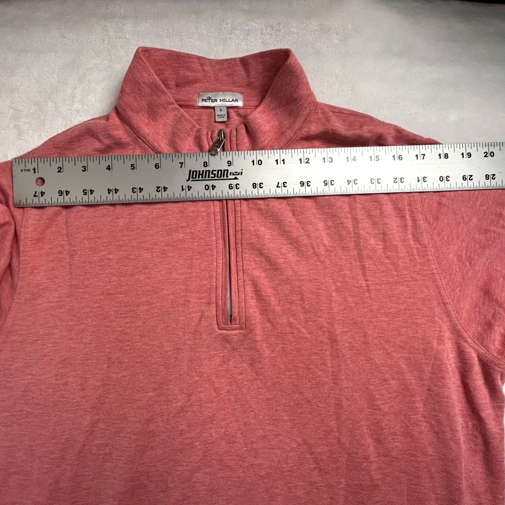 Peter Millar Peter Millar Mens Pink Pullover 1/4 Zip Knit Sweater Large Cotton Modal Long Sleeve Mock Neck Casual Golf Winter Fall Spring Mens Size US L / EU 52-54 / 3 - 6 Thumbnail