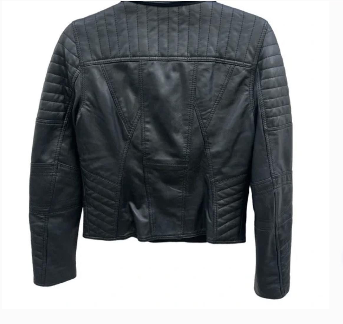 River Island River Island 100% Leather Moto/Biker Jacket Black Size S Size L / US 10 / IT 46 - 7 Thumbnail